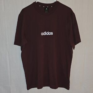 Adidas Men's Burgundy Short Sleeve Tee Large